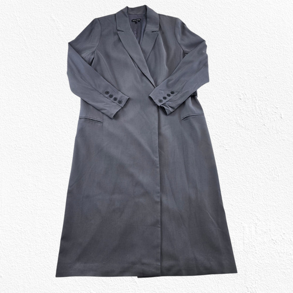 Universal Standard Gray Long Blazer Coat Modern Minimalist Workwear Size Small - Picture 1 of 12